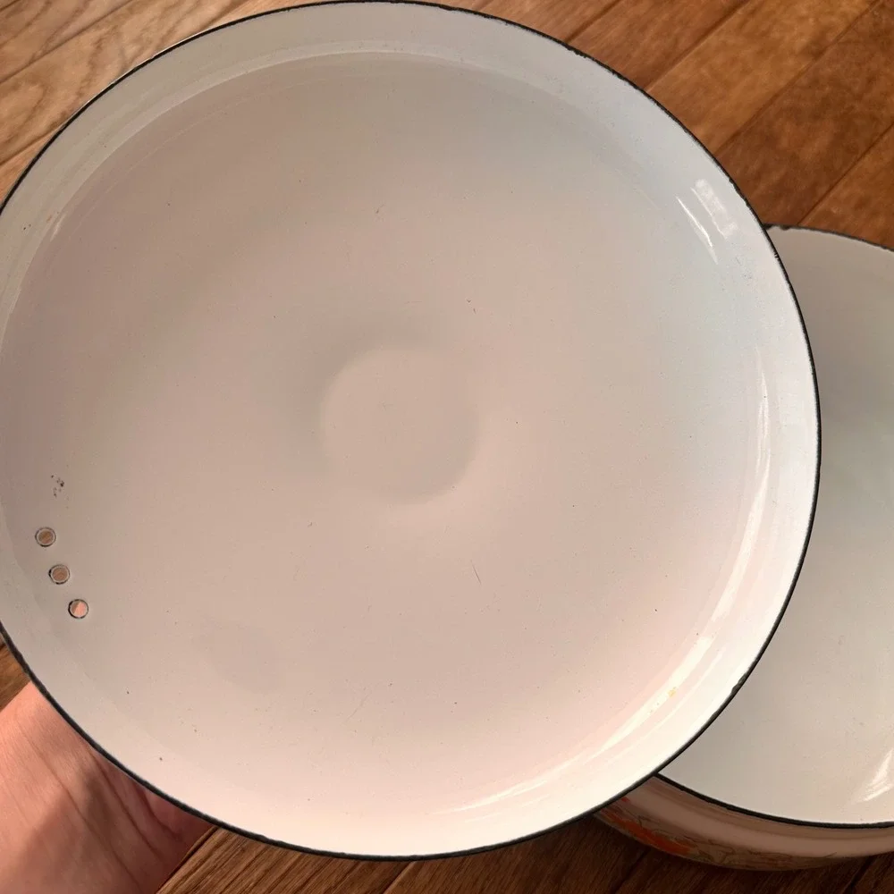 Vintage 70s Enamel Saucepan Unisex 8